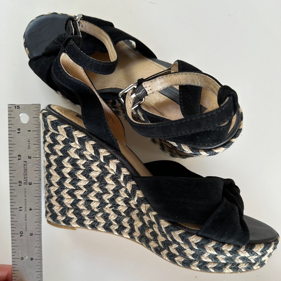 Frye Company wedge espadrilles black suede 8 - Picture 2 of 7